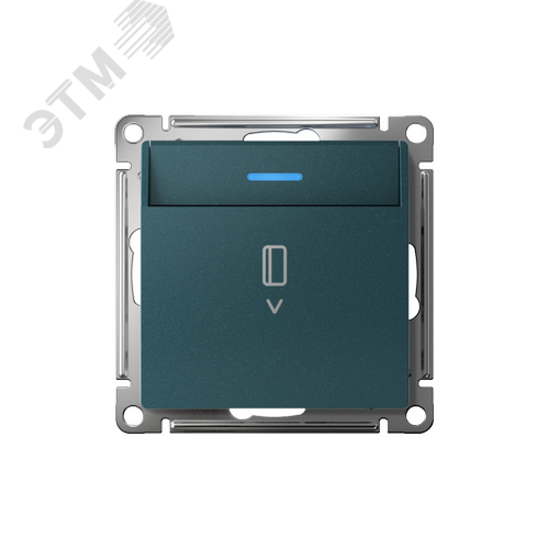 ATLASDESIGN ВЫКЛЮЧАТЕЛЬ карточный с подсветкой, 10А, без задержки отключения, механизм, ИЗУМРУД - фото 1