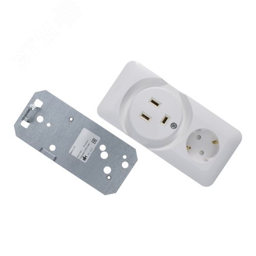 Розетка BLANCA наружная комбинированная белая для плиты и силовая - фото 7