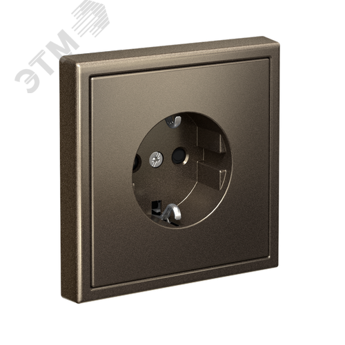 ARTGALLERY РОЗЕТКА с заземлением со шторками, 16А, механизм, быстрозажимные клеммы, мокко - фото 4