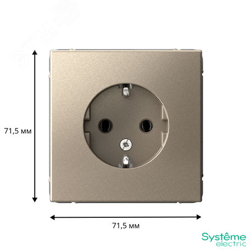 ARTGALLERY розетка с заземлением, 16А, механизм, шампань - фото 5