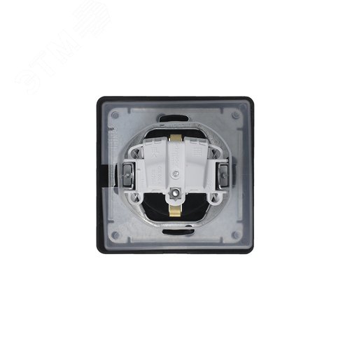 GLOSSA Розетка с заземлением со шторками с крышкой IP44 антрацит в сборе - фото 5