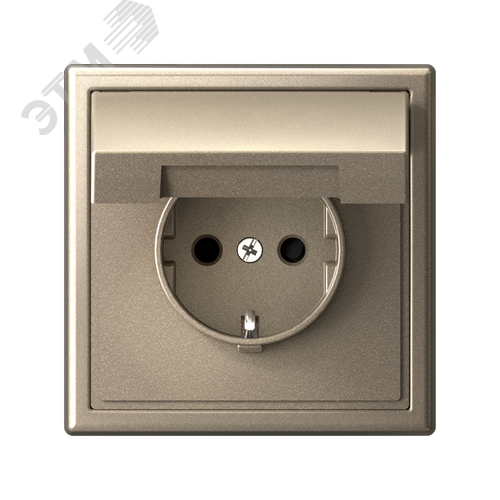 ARTGALLERY РОЗЕТКА с заземл. со шторк. с крышк., 16А, IP20,  механизм, быстрозажимные клеммы, шампань - фото 4