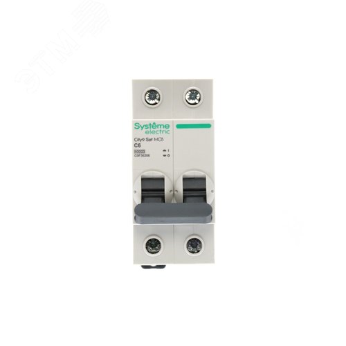 Выключатель автоматический двухполюсный (АВ) С 6А 2P 6kA 230В City9 Set - фото 11
