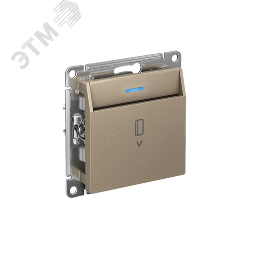 ATLASDESIGN ВЫКЛЮЧАТЕЛЬ карточный с подсветкой, 10А, без задержки отключения, механизм, ШАМПАНЬ - фото 2