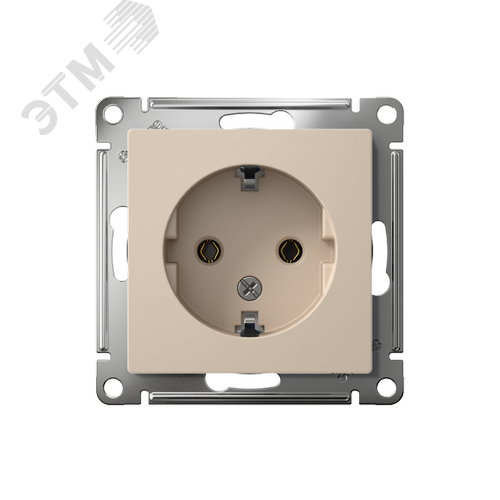 ATLASDESIGN РОЗЕТКА с заземлением, 16А, механизм, ПЕСОЧНЫЙ - фото 2