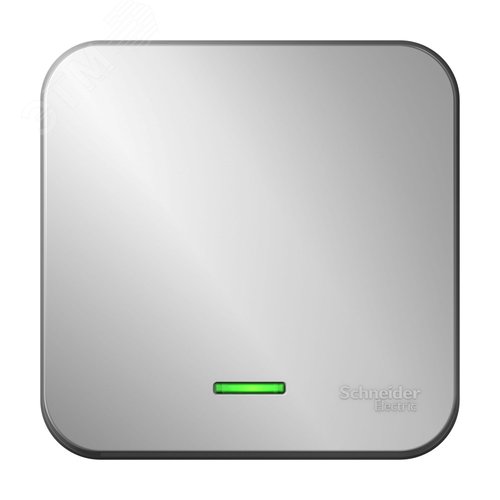 Выключатель BLANCA одноклавишный наружный (схема 1) с подсветкой и изоляционной пластиной 10а 250b алюминий - фото 1