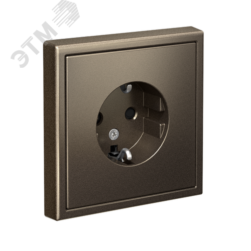 ARTGALLERY розетка с заземлением со шторками, 16А, механизм, мокко - фото 4