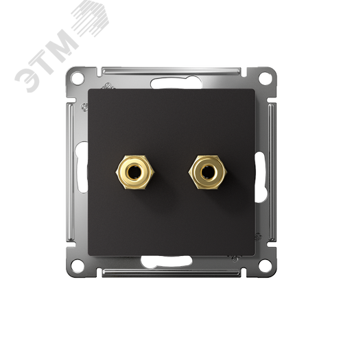 Аудиорозетка ATLASDESIGN двухместная карбон - фото 2