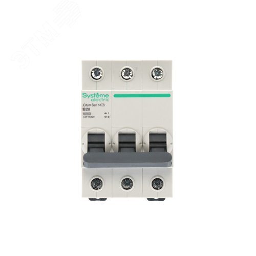 Выключатель автоматический трехполюсный (АВ) B 20А 3P 6kA 400В City9 Set - фото 3
