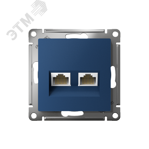 ATLASDESIGN РОЗЕТКА двойная компьютерная RJ45+RJ45, кат.5E, механизм, АКВАМАРИН - фото 2