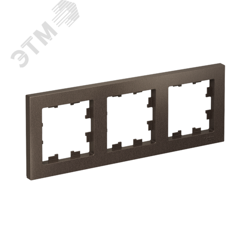 Рамка трехпостовая ATLASDESIGN универсальная мокко - фото 1