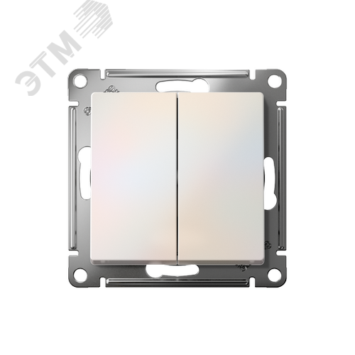 Выключатель двухклавишный ATLASDESIGN схема 5 10АХ механизм жемчуг - фото 2