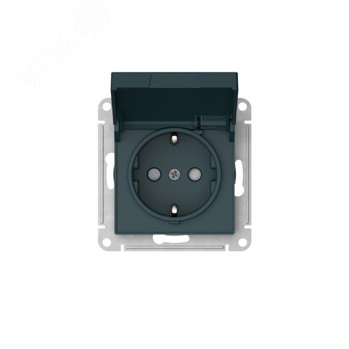 ATLASDESIGN РОЗЕТКА с заземлением со шторкой с крышкой, 16А, IP20, быстрозажимные клеммы, ИЗУМРУД - фото 5