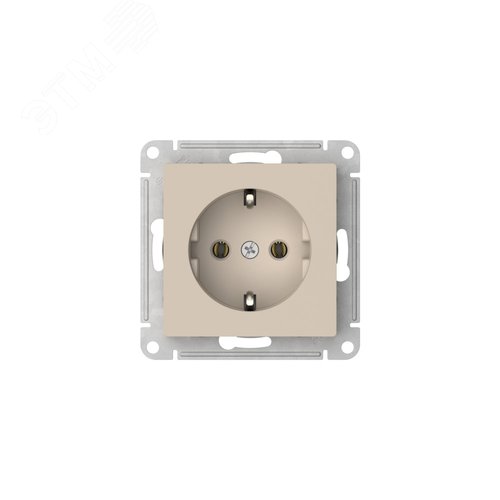 ATLASDESIGN РОЗЕТКА с заземлением, 16А, быстрозажимные клеммы, ПЕСОЧНЫЙ - фото 4