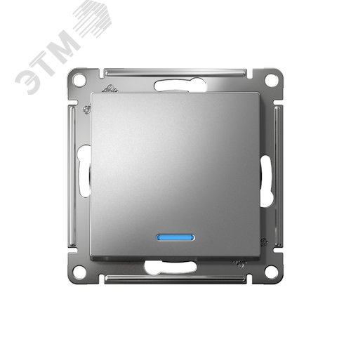 Выключатель одноклавишный ATLASDESIGN с подсветкой схема 1а 10АХ механизм сталь - фото 2