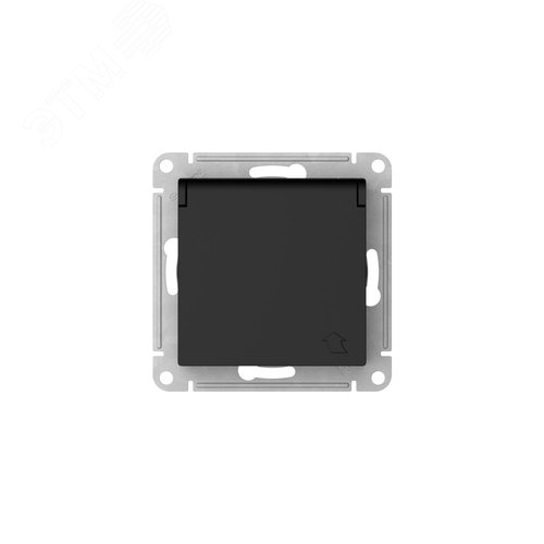 ATLASDESIGN РОЗЕТКА с заземл. со шторк. с крышкой, 16А, IP20,мех., быстрозажимные клеммы, КАРБОН - фото 6