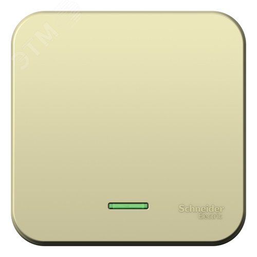 Переключатель BLANCA открытой установки одноклавишный (cх.6) с изолирующей пластиной и подсветкой, 10А, 250B, бежевый - фото 3