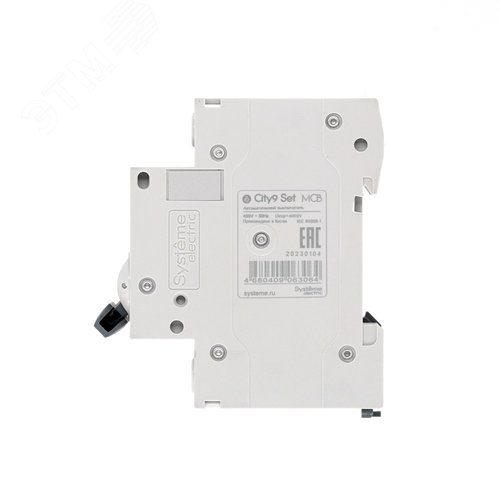 Выключатель автоматический двухполюсный 63А B 4.5kA 230В City9 Set - фото 4