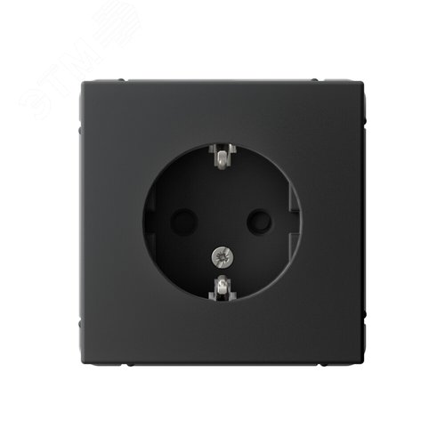 ARTGALLERY розетка с заземлением со шторками, 16А, механизм, карбон - фото 1