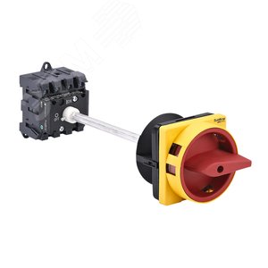 Изображение товара Выключатель-разъединитель 4P 25A IP20 С КРАСНОЙ ВЫНОСНОЙ РУКОЯТКОЙ НА ДИН-РЕЙКЕ/ПЛАТЬЕ С ЗАМКОМ (шт)