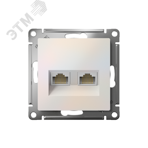 Розетка ATLASDESIGN двойная компьютерная RJ45+RJ45 категория 5E механизм жемчуг - фото 2