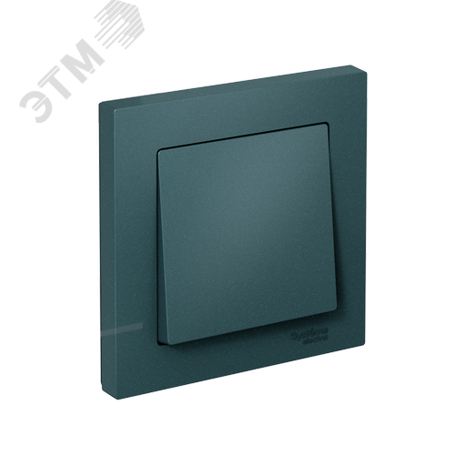 Выключатель одноклавишный ATLASDESIGN схема 1 10АХ в сборе изумруд - фото 1