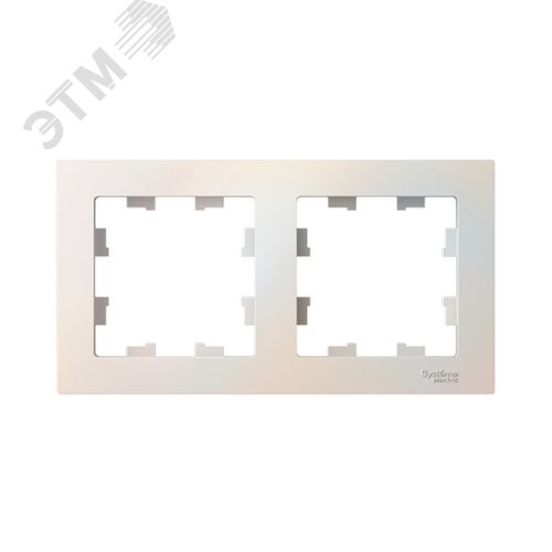 Рамка двухпостовая ATLASDESIGN универсальная жемчуг - фото 2