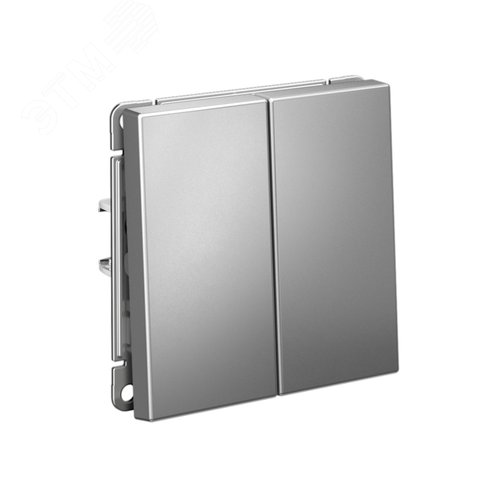 ARTGALLERY 2-клавишный выключатель кнопочный, сх.2, 10А, механизм, сталь - фото 2