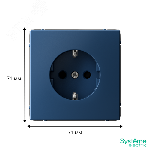 ARTGALLERY РОЗЕТКА с заземлением со шторками, 16А, механизм, быстрозажимные клеммы, аквамарин - фото 3