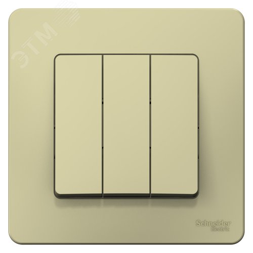 BLANCA С/У 3-клавишный ВЫКЛЮЧАТЕЛЬ (cх.1+1+1), 10А, 250B, БЕЖЕВЫЙ - фото 3