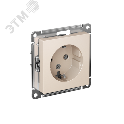 Розетка ATLASDESIGN с заземлением 16А механизм бежевый - фото 1
