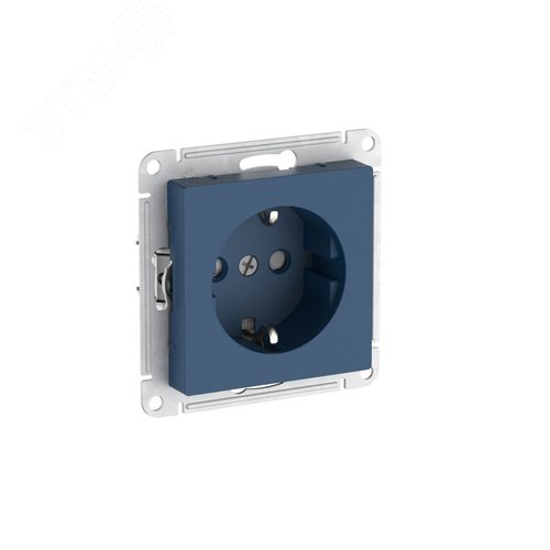 ATLASDESIGN РОЗЕТКА с заземлением со шторками, 16А, быстрозажимные клеммы, АКВАМАРИН - фото 1