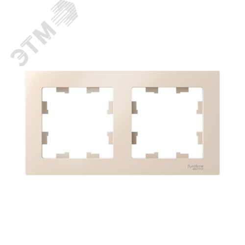 Рамка двухпостовая ATLASDESIGN универсальная бежевый - фото 2