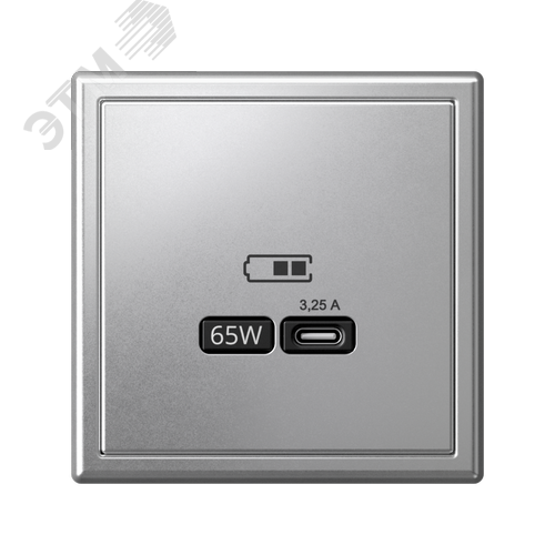 ARTGALLERY USB розетка тип-С 65Вт высокоскор.заряд. QC, PD, механизм, алюминий - фото 5
