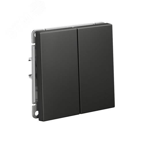 ARTGALLERY 2-клавишный ВЫКЛЮЧАТЕЛЬ, 10АХ, механизм, быстрозажимные клеммы, БАЗАЛЬТ - фото 4