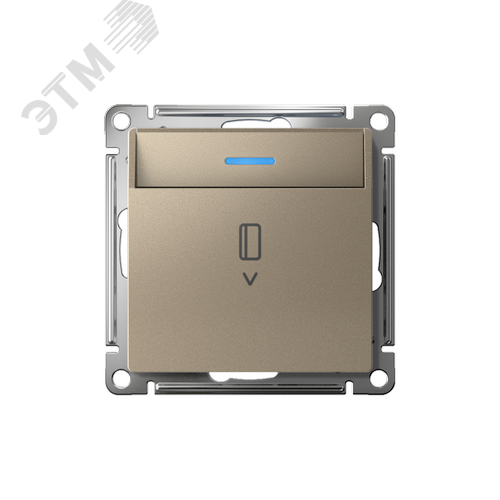 ATLASDESIGN ВЫКЛЮЧАТЕЛЬ карточный с подсветкой, 10А, без задержки отключения, механизм, ШАМПАНЬ - фото 1