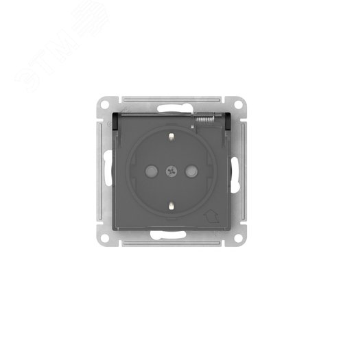 ATLASDESIGN AQUA РОЗЕТКА с заземлением со шторками с прозрачной крышкой, 16А,IP44, быстрозажимные клеммы,КАРБОН - фото 3