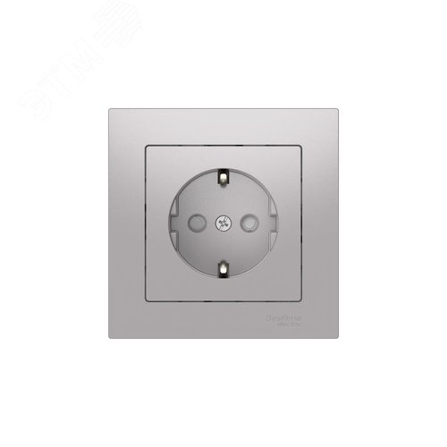 ATLASDESIGN РОЗЕТКА с заземлением со шторками, 16А, в сборе, быстрозажимные клеммы, АЛЮМИНИЙ - фото 4