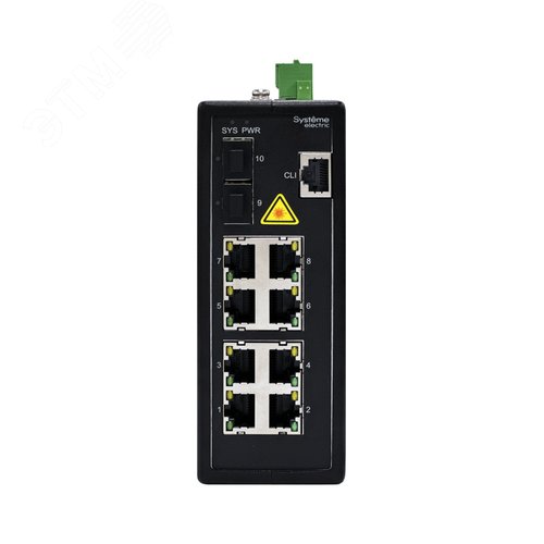 Коммутатор промышленный управляемый Ethernet L2, 8x10/100/1000BaseT, 2x100/1000/2500BaseX SFP - фото 2