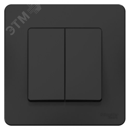 BLANCA скрытой установки двухклавишный переключатель (cх.6+6), 10A, 250B, антрацит - фото 3