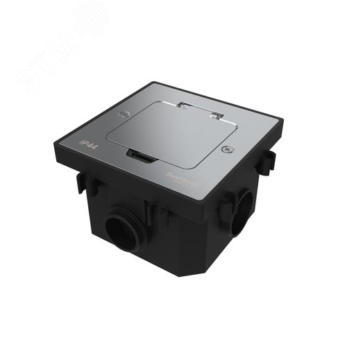 Изображение товара Лючок MultiDeS на 2 модуля IP44 с монтажной коробкой для бетонных полов СЕРЕБРО тип MDK20 (шт)