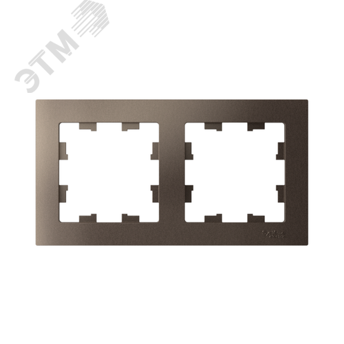 Рамка двухпостовая ATLASDESIGN универсальная мокко - фото 3