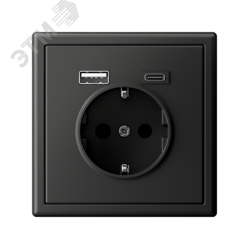 ARTGALLERY розетка 16А с 2 USB A+C, 5В/2,4А/3,0А, 2х5В/1,5А, механизм, базальт - фото 5