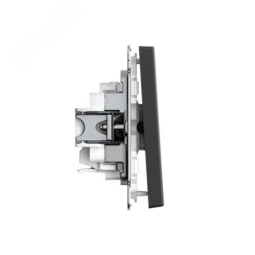 ARTGALLERY 1-клавишный ВЫКЛЮЧАТЕЛЬ КНОПОЧНЫЙ, механизм, быстрозажимные клеммы, БАЗАЛЬТ - фото 3