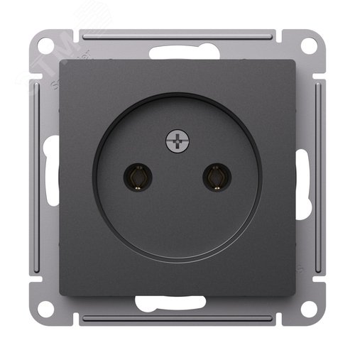 ATLASDESIGN РОЗЕТКА без заземления без шторок, 16А, механизм, БАЗАЛЬТ - фото 2