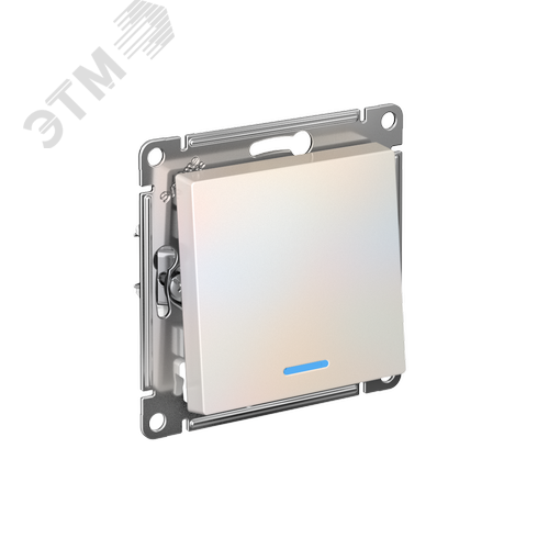 Изображение товара Переключатель одноклавишный ATLASDESIGN с подсветкой схема 6а 10АХ механизам жемчуг (шт)