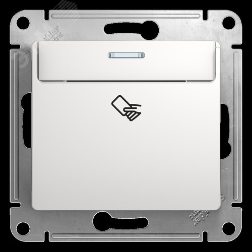 GLOSSA Выключатель карточный в рамку белый сх.6 - фото 2