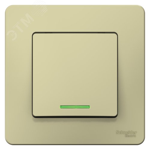 BLANCA С/У 1-клавишный ВЫКЛЮЧАТЕЛЬ (cх.1) с подсветкой, 10А, 250B, БЕЖЕВЫЙ - фото 3