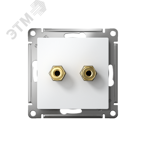 Аудиорозетка ATLASDESIGN двухместная белый - фото 2