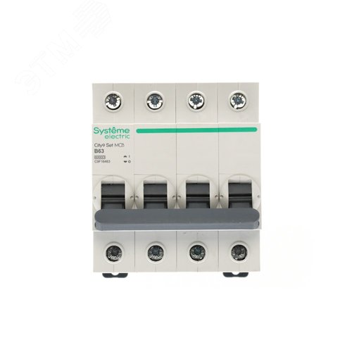 Выключатель автоматический четырехполюсный (АВ) B 63А 4P 6kA 400В City9 Set - фото 2